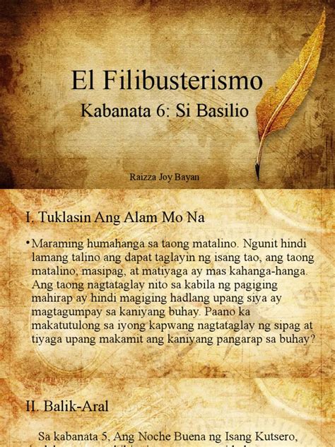 el filibusterismo kabanata 6 script|Chapter 6: Basilio (English version of “El Filibusterismo”).